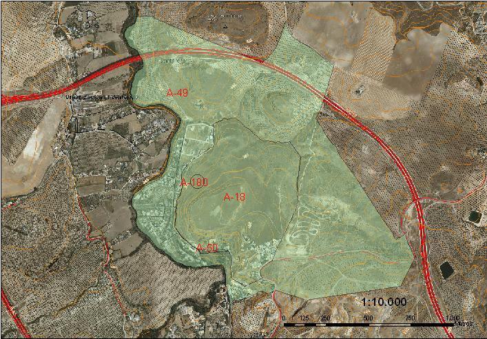 Oppidum Puente Tablas - Oppidum Puente Tablas. Zona de protección