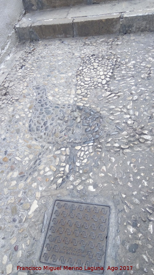 Calle Francisco Martín Mora - Calle Francisco Martín Mora. Mosaico de un pájaro