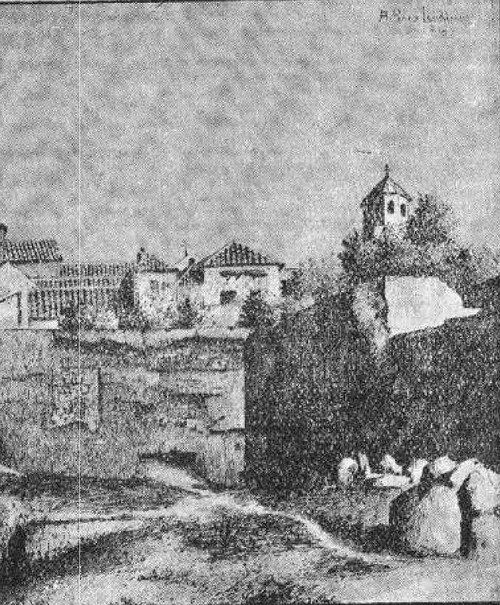 Caño de Agua - Caño de Agua. Dibujo de Antonio Pérez Lendínez publicado en la revista D. Lope de Sosa