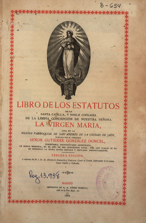 Iglesia de San Andrés - Iglesia de San Andrés. Estatutos de la Virgen María 1882