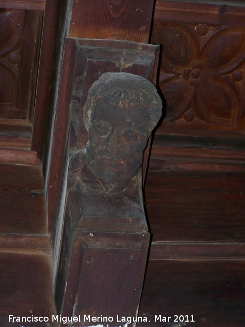 Iglesia de San Andrs - Iglesia de San Andrs. Cabeza del artesonado de la Sacrista