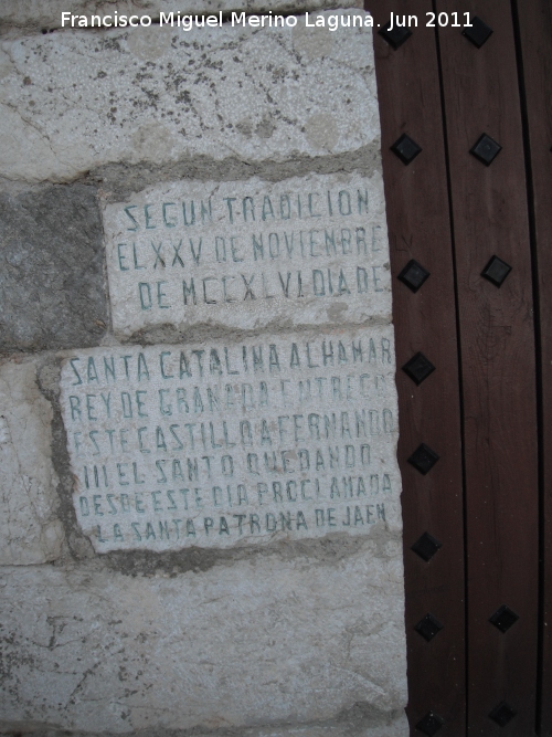 Santa Catalina de Alejandría - Santa Catalina de Alejandría. Inscripción