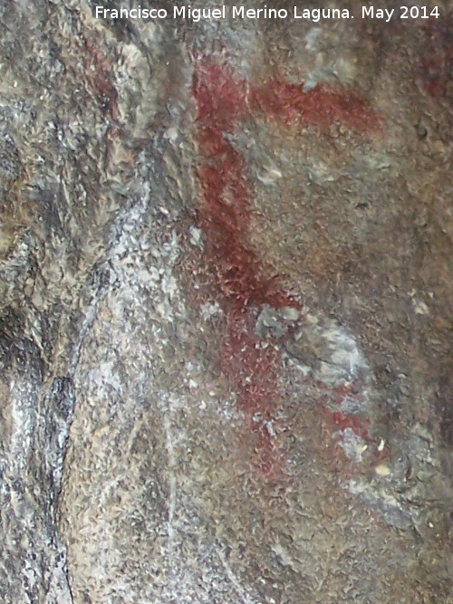 Pinturas rupestres de la Cueva del Montañés - Pinturas rupestres de la Cueva del Montañés. Antropomorfo izquierdo