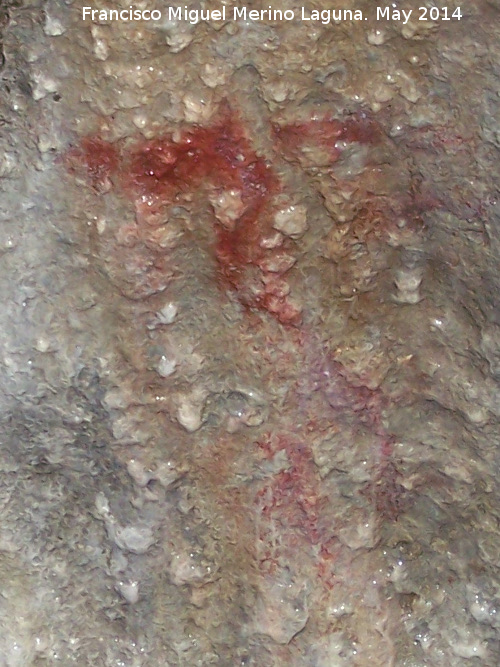 Pinturas rupestres de la Cueva del Montañés - Pinturas rupestres de la Cueva del Montañés. Antropomorfo derecho