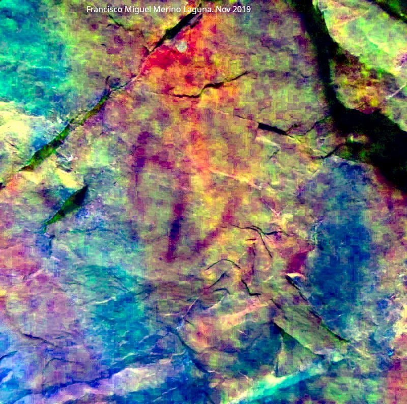 Pinturas rupestres del Collado de la Ginesa - Pinturas rupestres del Collado de la Ginesa. Tratada con Dstretch