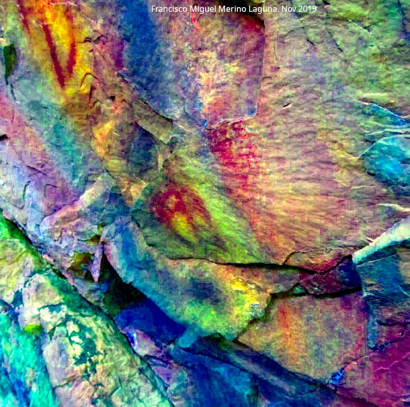 Pinturas rupestres del Collado de la Ginesa - Pinturas rupestres del Collado de la Ginesa. Tratada con Dstretch