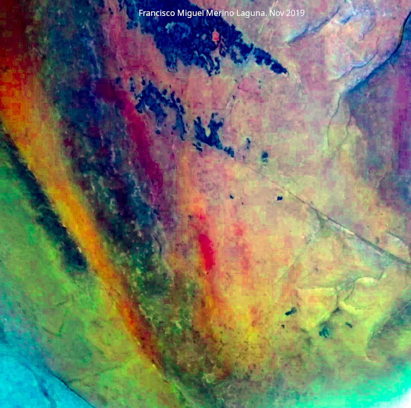 Pinturas rupestres del Collado de la Ginesa - Pinturas rupestres del Collado de la Ginesa. Tratada con Dstretch