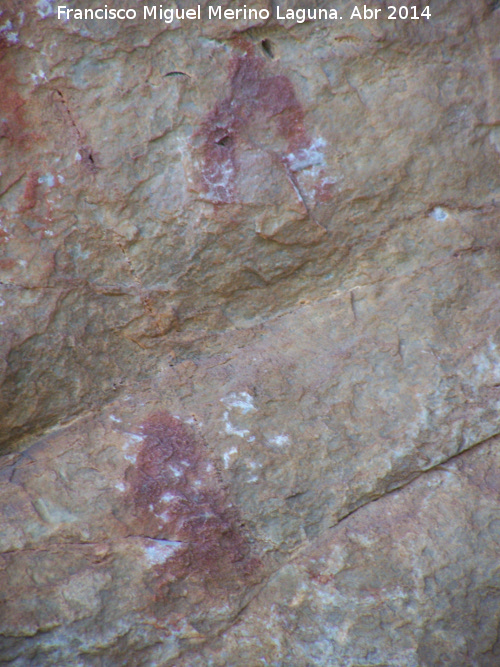 Pinturas rupestres de la Peña Escrita. Grupo I - Pinturas rupestres de la Peña Escrita. Grupo I. Figuras de la derecha, posibles antropomorfos