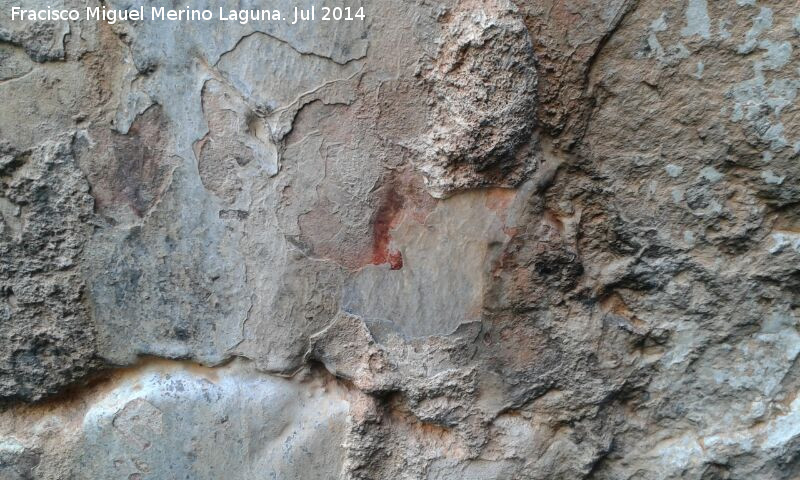 Pinturas rupestres del Frontón II - Pinturas rupestres del Frontón II. Resto en rojo