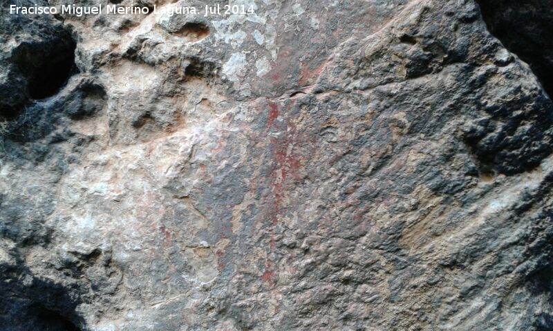 Pinturas rupestres del Frontón II - Pinturas rupestres del Frontón II. Restos en rojo