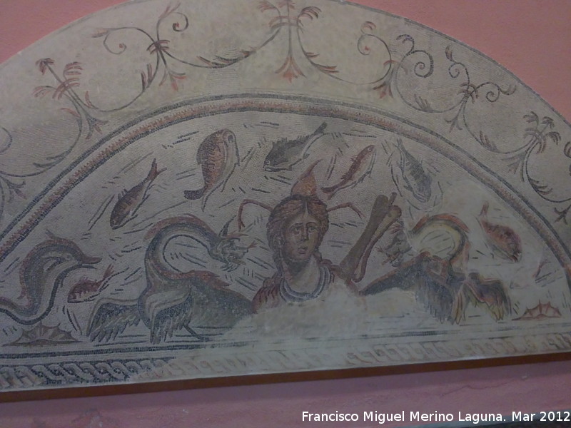 Marroques Altos - Marroques Altos. Mosaico romano siglo IV dC. Diosa del mar Tetis. Museo Provincial