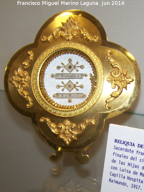 Museo del Hospital de los Marqueses de Linares - Museo del Hospital de los Marqueses de Linares. Reliquia de San Vicente de Paul y Santa María Luisa de Marillac