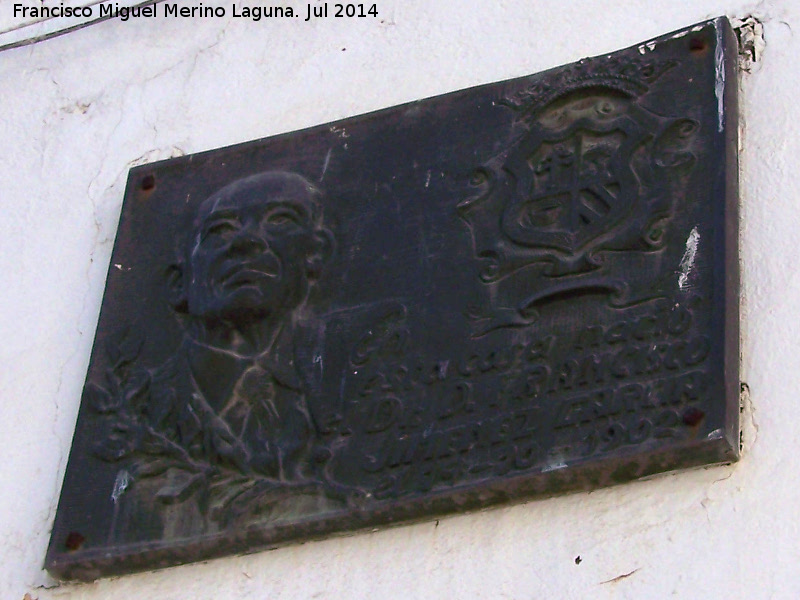 Casa Natal del Doctor Francisco Jiménez - Casa Natal del Doctor Francisco Jiménez. Placa