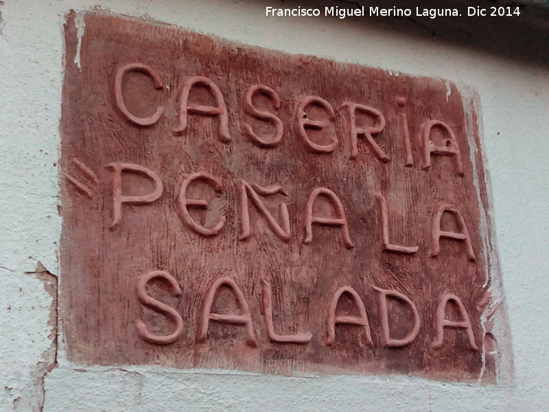 Casería Peña la Salada - Casería Peña la Salada. Placa