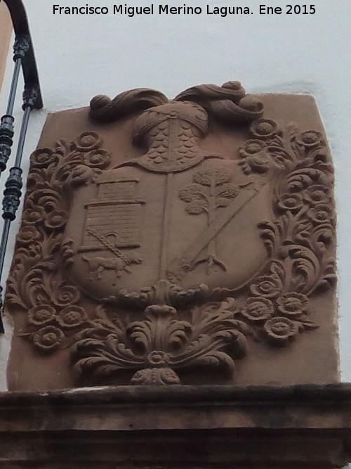 Casa de la Calle Bartolomé Camacho nº 8 - Casa de la Calle Bartolomé Camacho nº 8. Escudo derecho