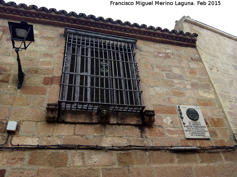 Casa de Andrés Martín Fernández - Casa de Andrés Martín Fernández. Reja