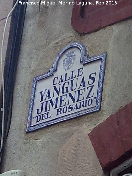 Calle Yanguas Jiménez - Calle Yanguas Jiménez. Placa