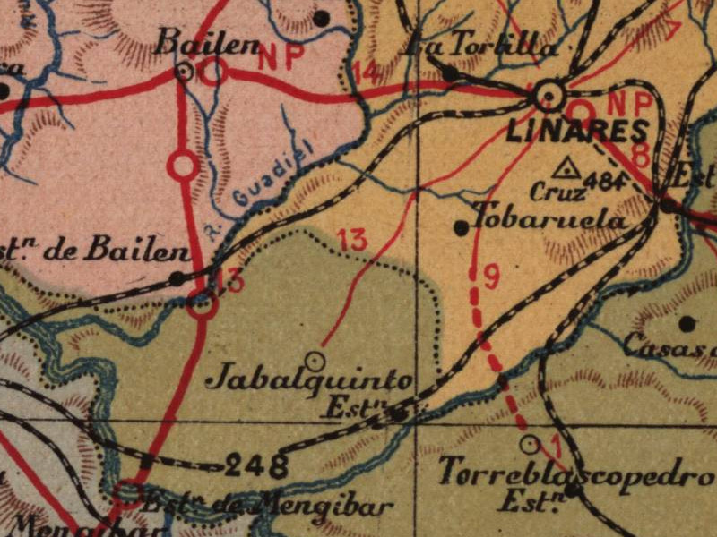 Estación de Jabalquinto - Estación de Jabalquinto. Mapa 1901