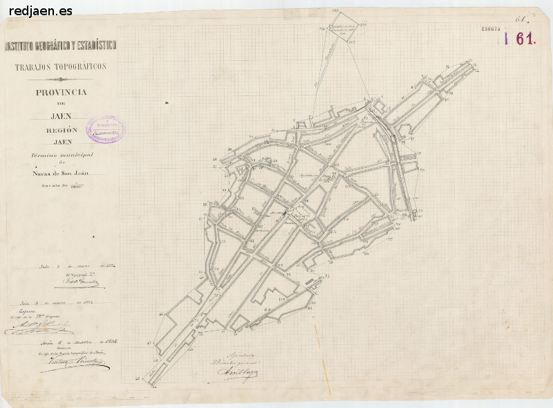 Historia de Navas de San Juan - Historia de Navas de San Juan. Plano topográfico de 1894