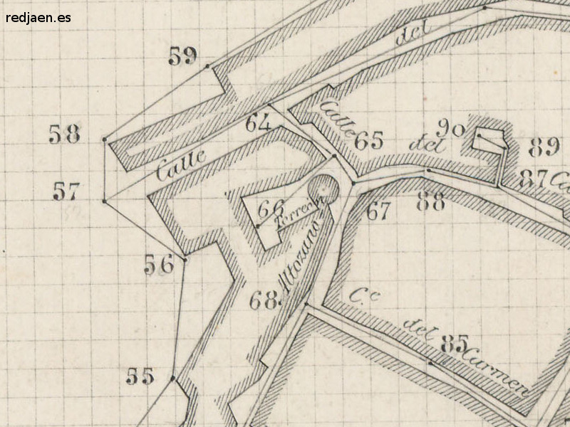 Castillo de Navas de San Juan - Castillo de Navas de San Juan. Plano topográfico de 1894