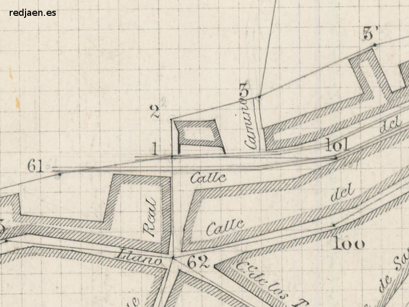 Casa de la Carretera de Arquillos nº 32 - Casa de la Carretera de Arquillos nº 32. Plano topográfico de 1894
