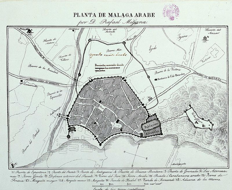 Murallas de Málaga - Murallas de Málaga. Mapa