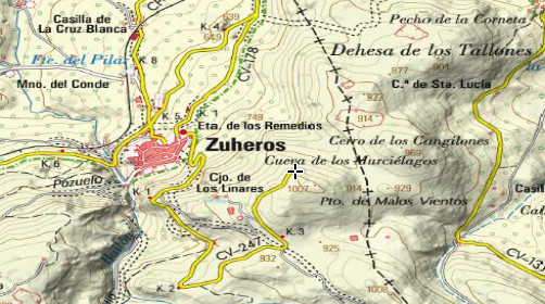 Cueva de los Murciélagos - Cueva de los Murciélagos. Mapa
