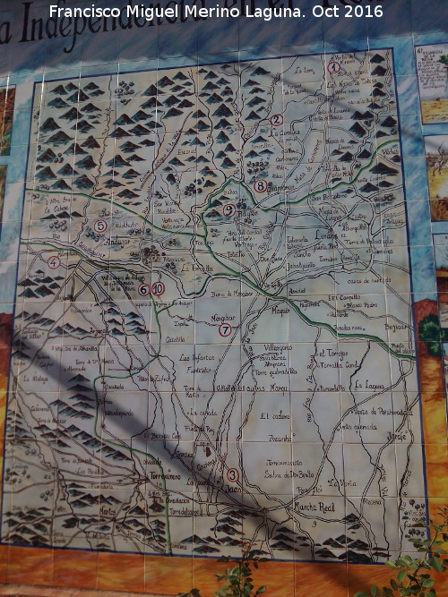 Batalla de Bailén - Batalla de Bailén. Mapa de la contienda de Bernardo Jurado. Casa de Postas - Villanueva de la Reina
