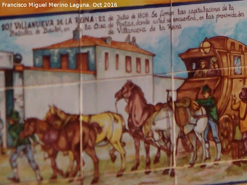 Batalla de Bailén - Batalla de Bailén. Azulejos en la Casa de Postas - Villanueva de la Reina