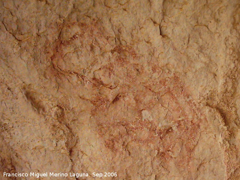 Pinturas rupestres del Abrigo de la Cañada de la Cruz - Pinturas rupestres del Abrigo de la Cañada de la Cruz. Figura indefinida