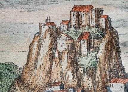 Castillo de la Peña - Castillo de la Peña. Grabado de Hoefnagle