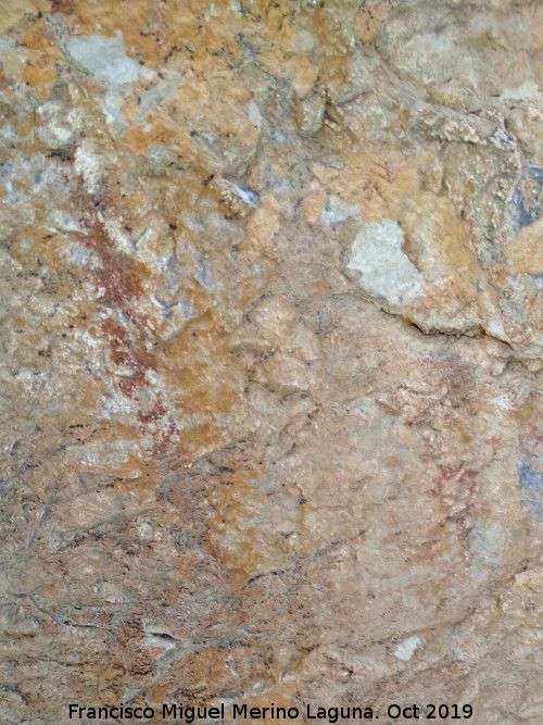 Pinturas rupestres del Abrigo de los Cañones III - Pinturas rupestres del Abrigo de los Cañones III. Barra y zoomorfo