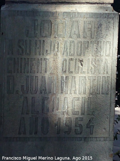 Monumento a Juan Martín - Monumento a Juan Martín. Inscripción
