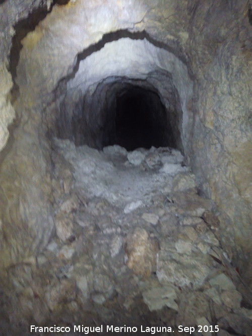 Mina de Agua de la Peña del Águila - Mina de Agua de la Peña del Águila. Primer derumbamiento