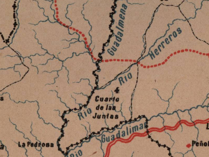 Río Guadalmena - Río Guadalmena. Mapa 1885
