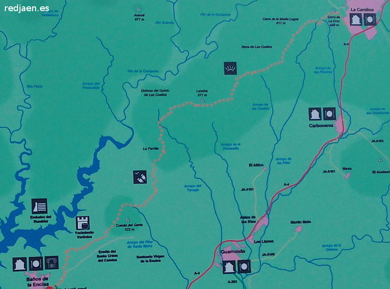 Sedero de Sierra Morena - Sedero de Sierra Morena. Mapa