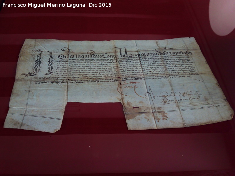 Archivo Histórico Provincial - Archivo Histórico Provincial. Documento de la inquisición 1540. Archivo Histórico Provincial de Jaén