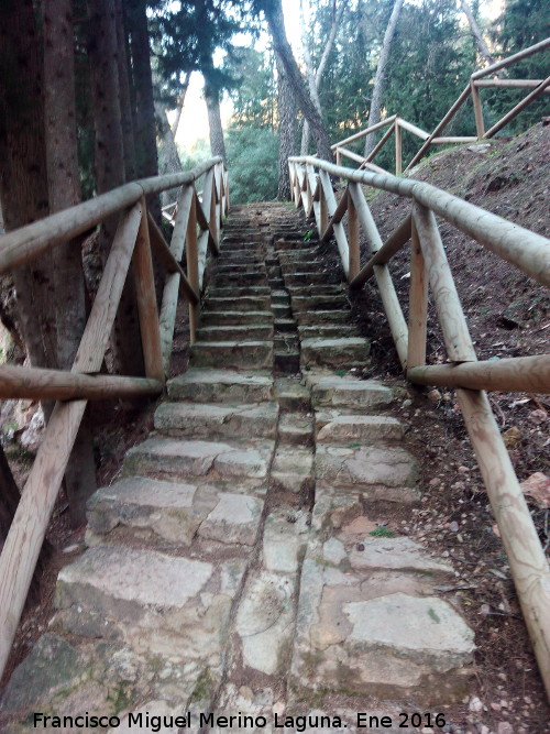 Área recreativa Charco de la Pringue - Área recreativa Charco de la Pringue. Escaleras para acceder a la parte alta del área recreativa