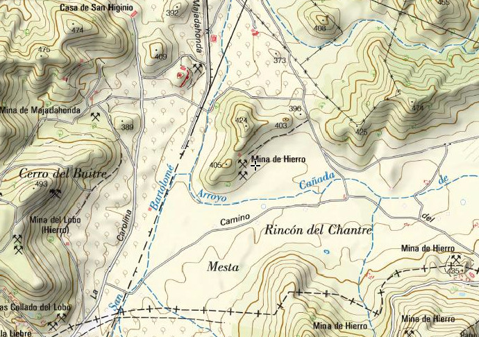 Mina del Arroyo Cañada de las Yeguas - Mina del Arroyo Cañada de las Yeguas. Mapa