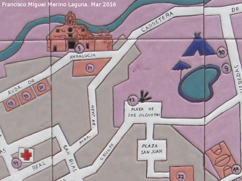 Plaza de los Jilgueros - Plaza de los Jilgueros. Plano cerámico