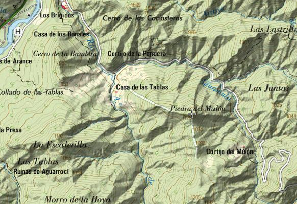 Piedra del Mulón - Piedra del Mulón. Mapa
