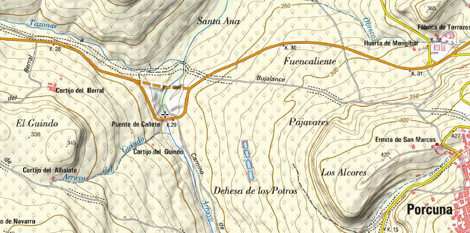 Puente de Cañete - Puente de Cañete. Mapa