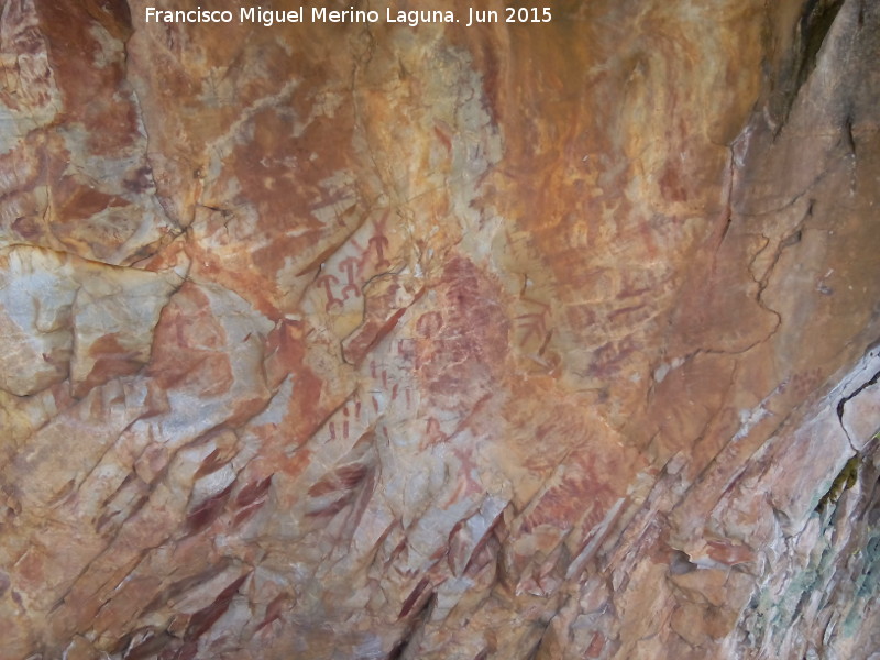 Pinturas rupestres del Barranco de la Cueva Grupo I - Pinturas rupestres del Barranco de la Cueva Grupo I. Panel central
