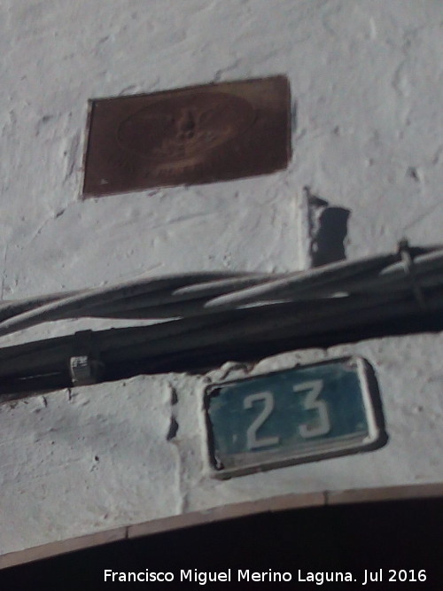 Casa de la Calle Nueva nº 23 - Casa de la Calle Nueva nº 23. Antigua placa de seguros