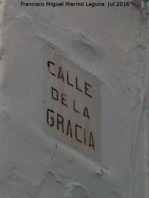 Calle de la Gracia - Calle de la Gracia. Placa antigua