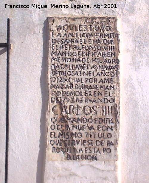 Ermita de la Santa Vera Cruz - Ermita de la Santa Vera Cruz. Inscripción