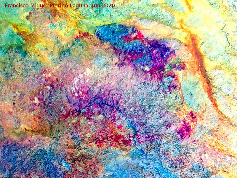 Pinturas rupestres de la Cueva de los Molinos - Pinturas rupestres de la Cueva de los Molinos. Tratada con Dstretch