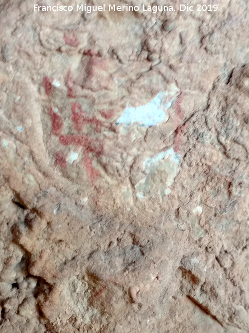 Pinturas rupestres del Abrigo de Mingo - Pinturas rupestres del Abrigo de Mingo. Pectiniforme, puntos y barra del grupo I