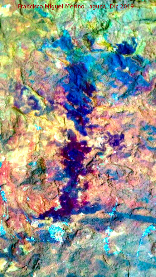 Pinturas rupestres del Abrigo de Mingo - Pinturas rupestres del Abrigo de Mingo. Tratada con Dstretch