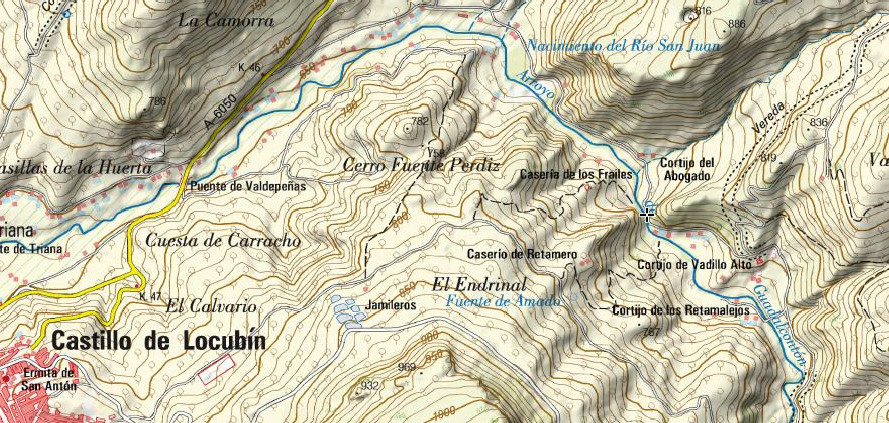 Cañón del Guadalcotón - Cañón del Guadalcotón. Mapa